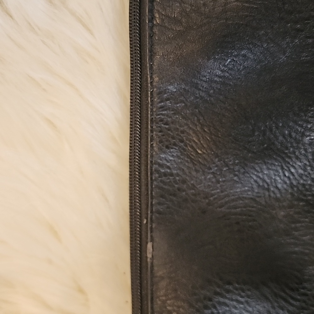Free People Black Leather Hand Bag 15" x 12" - Picture 6 of 12
